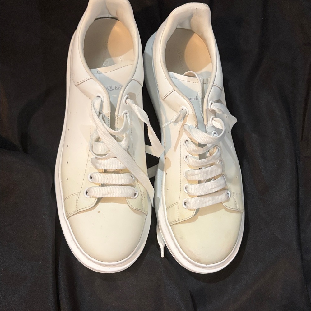 Alexander McQueen Cream Leather Sneakers